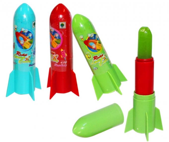 子供のためのロケットの形の口紅のフルーツのロリポップのハラールによって分類される味